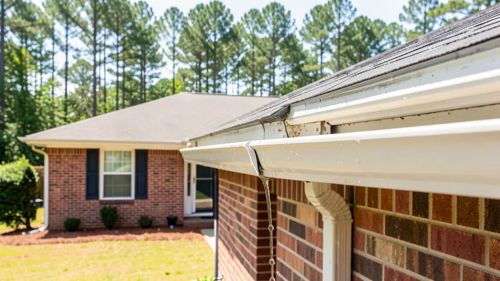 Fixing a leaking gutter seam on an Orangeburg SC home